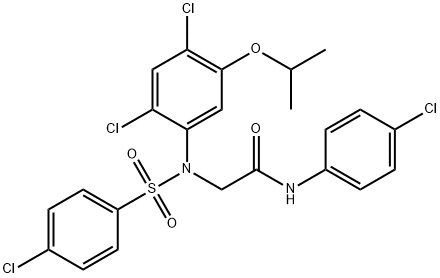 N-(4-CHLOROPHENYL)-2-(N-(4-CHLOROPHENYLSULFONYL)-2,4-DICHLORO-5-ISOPROPOXYPHENYLAMINO)ACETAMIDE Struktur