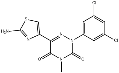 6-(2-AMINO-1,3-THIAZOL-4-YL)-2-(3,5-DICHLOROPHENYL)-4-METHYL-1,2,4-TRIAZINE-3,5(2H,4H)-DIONE Struktur