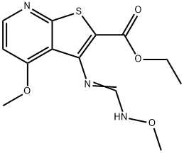 ETHYL 4-METHOXY-3-([(METHOXYIMINO)METHYL]AMINO)THIENO[2,3-B]PYRIDINE-2-CARBOXYLATE Struktur