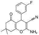 2-AMINO-4-(3-FLUOROPHENYL)-7,7-DIMETHYL-5-OXO-4,6,7,8-TETRAHYDRO2H-CHROMENE-3-CARBONITRILE Struktur