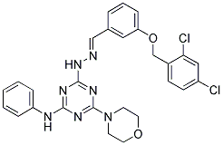 (E)-4-(2-(3-(2,4-DICHLOROBENZYLOXY)BENZYLIDENE)HYDRAZINYL)-6-MORPHOLINO-N-PHENYL-1,3,5-TRIAZIN-2-AMINE Struktur