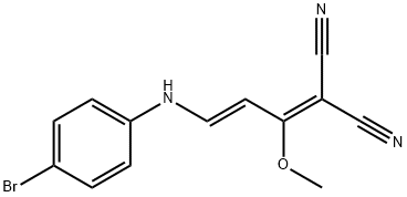 2-[3-(4-BROMOANILINO)-1-METHOXY-2-PROPENYLIDENE]MALONONITRILE Struktur