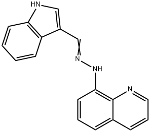 1H-INDOLE-3-CARBALDEHYDE N-(8-QUINOLINYL)HYDRAZONE Struktur