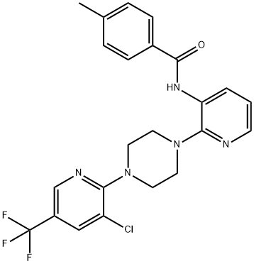 N-(2-(4-[3-CHLORO-5-(TRIFLUOROMETHYL)-2-PYRIDINYL]PIPERAZINO)-3-PYRIDINYL)-4-METHYLBENZENECARBOXAMIDE Struktur