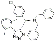 N,N-DIBENZYL(4-CHLOROPHENYL)(1-(2,6-DIMETHYLPHENYL)-1H-TETRAZOL-5-YL)METHANAMINE Struktur