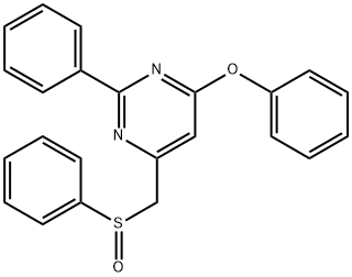 (6-PHENOXY-2-PHENYL-4-PYRIMIDINYL)METHYL PHENYL SULFOXIDE Struktur