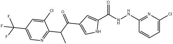 N'-(6-CHLORO-2-PYRIDINYL)-4-(2-[3-CHLORO-5-(TRIFLUOROMETHYL)-2-PYRIDINYL]PROPANOYL)-1H-PYRROLE-2-CARBOHYDRAZIDE Struktur