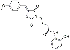 N-(2-HYDROXYPHENYL)-4-[(5Z)-5-(4-METHOXYBENZYLIDENE)-4-OXO-2-THIOXO-1,3-THIAZOLIDIN-3-YL]BUTANAMIDE Struktur