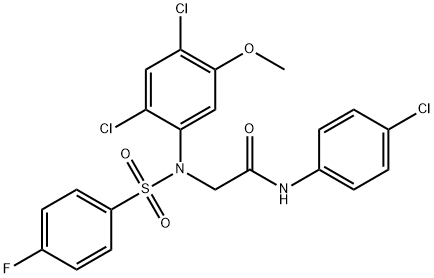 N-(4-CHLOROPHENYL)-2-(2,4-DICHLORO[(4-FLUOROPHENYL)SULFONYL]-5-METHOXYANILINO)ACETAMIDE Struktur