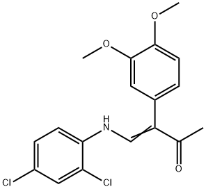 4-(2,4-DICHLOROANILINO)-3-(3,4-DIMETHOXYPHENYL)-3-BUTEN-2-ONE Struktur