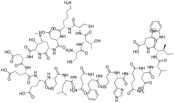 CTCKDMTDEECLNFCHQDVIW (DISULFIDE BRIDGE: 1-15 AND 3-11) Struktur