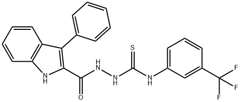 2-[(3-PHENYL-1H-INDOL-2-YL)CARBONYL]-N-[3-(TRIFLUOROMETHYL)PHENYL]-1-HYDRAZINECARBOTHIOAMIDE Struktur