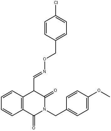 2-(4-METHOXYBENZYL)-1,3-DIOXO-1,2,3,4-TETRAHYDRO-4-ISOQUINOLINECARBALDEHYDE O-(4-CHLOROBENZYL)OXIME Struktur