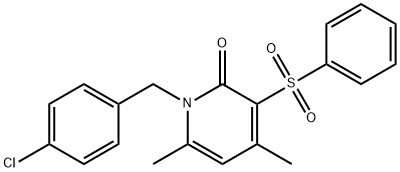 1-(4-CHLOROBENZYL)-4,6-DIMETHYL-3-(PHENYLSULFONYL)-2(1H)-PYRIDINONE Struktur