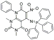 1,3-DIMETHYL-6-NITRO-8-PHENYL-5-[(1,1,1-TRIPHENYL-LAMBDA5-PHOSPHANYLIDENE)AMINO]-1,2,3,4,7,8-HEXAHYDROPYRIDO[2,3-D]PYRIMIDINE-2,4,7-TRIONE Struktur