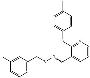 2-[(4-METHYLPHENYL)SULFANYL]NICOTINALDEHYDE O-(3-FLUOROBENZYL)OXIME Struktur