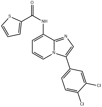 N-[3-(3,4-DICHLOROPHENYL)IMIDAZO[1,2-A]PYRIDIN-8-YL]-2-THIOPHENECARBOXAMIDE Struktur