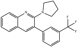 2-(1-PYRROLIDINYL)-3-[3-(TRIFLUOROMETHYL)PHENYL]QUINOLINE Struktur