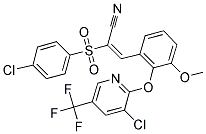 2-((4-CHLOROPHENYL)SULFONYL)-3-(2-(3-CHLORO-5-(TRIFLUOROMETHYL)(2-PYRIDYL)OXY)-3-METHOXYPHENYL)PROP-2-ENENITRILE Struktur