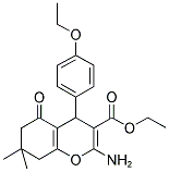 ETHYL 2-AMINO-4-(4-ETHOXYPHENYL)-7,7-DIMETHYL-5-OXO-4,6,7,8-TETRAHYDRO2H-CHROMENE-3-CARBOXYLATE Struktur