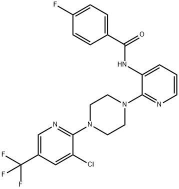 N-(2-(4-[3-CHLORO-5-(TRIFLUOROMETHYL)-2-PYRIDINYL]PIPERAZINO)-3-PYRIDINYL)-4-FLUOROBENZENECARBOXAMIDE Struktur