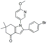 2-(4-BROMOPHENYL)-1-(6-METHOXY(3-PYRIDYL))-6,6-DIMETHYL-5,6,7-TRIHYDROINDOL-4-ONE Struktur