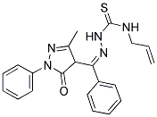 4-(2-AZA-1-PHENYL-2-(((PROP-2-ENYLAMINO)THIOXOMETHYL)AMINO)VINYL)-3-METHYL-1-PHENYL-2-PYRAZOLIN-5-ONE Struktur