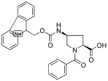 (2S,4S)-FMOC-4-AMINO-1-BENZOYL-PYRROLIDINE-2-CARBOXYLIC ACID Struktur