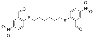 2-((6-[(2-FORMYL-4-NITROPHENYL)SULFANYL]HEXYL)SULFANYL)-5-NITROBENZENECARBALDEHYDE Struktur