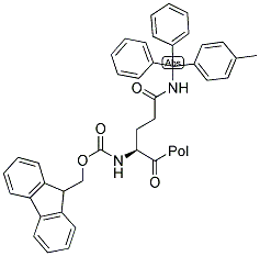 FMOC-GLN(MTT)-P-ALKOXYBENZYL ALCOHOL RESIN Struktur