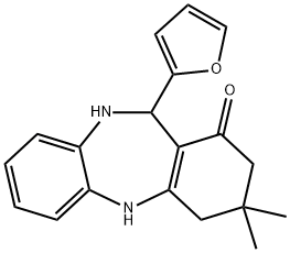 11-(2-FURYL)-3,3-DIMETHYL-2,3,4,5,10,11-HEXAHYDRO-1H-DIBENZO[B,E][1,4]DIAZEPIN-1-ONE Struktur