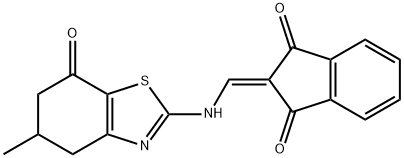 2-(((5-METHYL-7-OXO-4,5,6-TRIHYDROBENZOTHIAZOL-2-YL)AMINO)METHYLENE)INDANE-1,3-DIONE Struktur