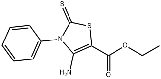 4-AMINO-3-PHENYL-2-THIOXO-2,3-DIHYDRO-THIAZOLE-5-CARBOXYLIC ACID ETHYL ESTER Struktur