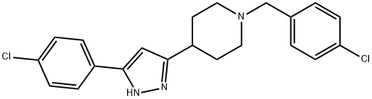 1-(4-CHLOROBENZYL)-4-[5-(4-CHLOROPHENYL)-1H-PYRAZOL-3-YL]PIPERIDINE Struktur