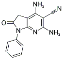 4,6-DIAMINO-2-OXO-1-PHENYL-2,3-DIHYDRO-1H-PYRROLO[2,3-B]PYRIDINE-5-CARBONITRILE Struktur