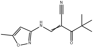 2-(2,2-DIMETHYLPROPANOYL)-3-((5-METHYLISOXAZOL-3-YL)AMINO)PROP-2-ENENITRILE Struktur