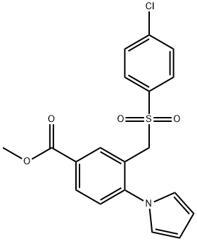 METHYL 3-([(4-CHLOROPHENYL)SULFONYL]METHYL)-4-(1H-PYRROL-1-YL)BENZENECARBOXYLATE Struktur