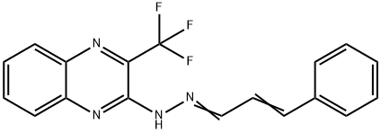 3-PHENYLACRYLALDEHYDE N-[3-(TRIFLUOROMETHYL)-2-QUINOXALINYL]HYDRAZONE Struktur