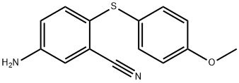 5-AMINO-2-[(4-METHOXYPHENYL)SULFANYL]BENZENECARBONITRILE Struktur