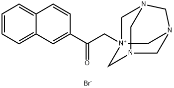 1-[2-(2-NAPHTHYL)-2-OXOETHYL]-3,5,7-TRIAZA-1-AZONIATRICYCLO[3.3.1.1(3,7)]DECANE BROMIDE Struktur