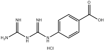 4-[[[[AMINO(IMINO)METHYL]AMINO](IMINO)METHYL]AMINO]BENZOIC ACID HYDROCHLORIDE Struktur