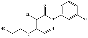 4-CHLORO-2-(3-CHLOROPHENYL)-5-[(2-HYDROXYETHYL)AMINO]-3(2H)-PYRIDAZINONE Struktur