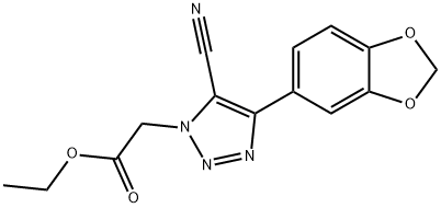 ETHYL 2-(4-BENZO[D]1,3-DIOXOLEN-5-YL-5-NITRILO-1,2,3-TRIAZOLYL)ACETATE Struktur