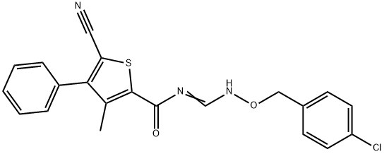 N-(([(4-CHLOROBENZYL)OXY]IMINO)METHYL)-5-CYANO-3-METHYL-4-PHENYL-2-THIOPHENECARBOXAMIDE Struktur