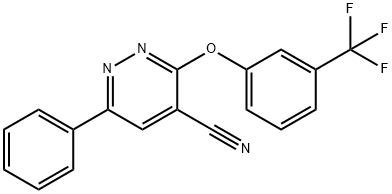 6-PHENYL-3-[3-(TRIFLUOROMETHYL)PHENOXY]-4-PYRIDAZINECARBONITRILE Struktur