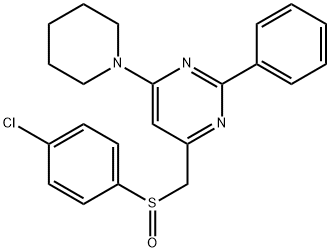 4-([(4-CHLOROPHENYL)SULFINYL]METHYL)-2-PHENYL-6-PIPERIDINOPYRIMIDINE Struktur