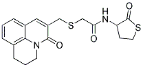 N-(4,5-DIHYDRO-2(3H)-THIOPHENON-3-YL)-[(2,3-DIHYDRO-5-OXO-(1H,5H)-BENZO[IJ]QUINOLIZIN-6-YL)METHYLTHIO]ACETAMIDE Struktur