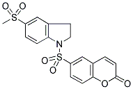 2,3-DIHYDRO-5-(METHYLSULPHONYL)-1-[(2-OXO-1-BENZOPYRAN-6-YL)SULPHONYL]-(1H)-INDOLE Struktur