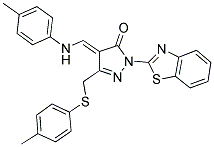 (E)-4-((P-TOLUIDINO)METHYLENE)-1-(BENZO[D]THIAZOL-2-YL)-3-(P-TOLYLTHIOMETHYL)-1H-PYRAZOL-5(4H)-ONE Struktur