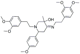 (Z)-1-(3,4-DIMETHOXYPHENETHYL)-4-(3,4-DIMETHOXYPHENETHYLIMINO)-6-(4-METHOXYPHENYL)-3-METHYLPIPERIDIN-3-OL Struktur